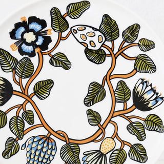 MARIMEKKO  |  TIARA OIVA PLATE 25CM  |  WHITE + WARM ORANGE + GREEN