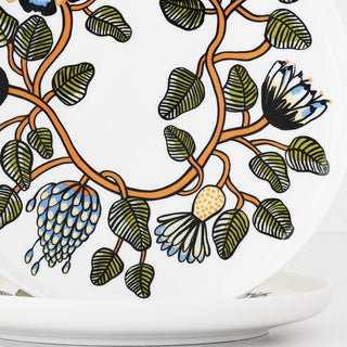 MARIMEKKO  |  TIARA OIVA PLATE 25CM  |  WHITE + WARM ORANGE + GREEN
