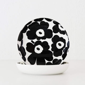 MARIMEKKO  |  UNIKKO OIVA DEEP PLATE 20.5CM BUNDLE X2  |  BLACK + WHITE