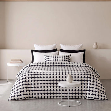 MARIMEKKO ISO RASYMATTO DUVET QUILT COVERS  |  OFF WHITE + CHARCOAL