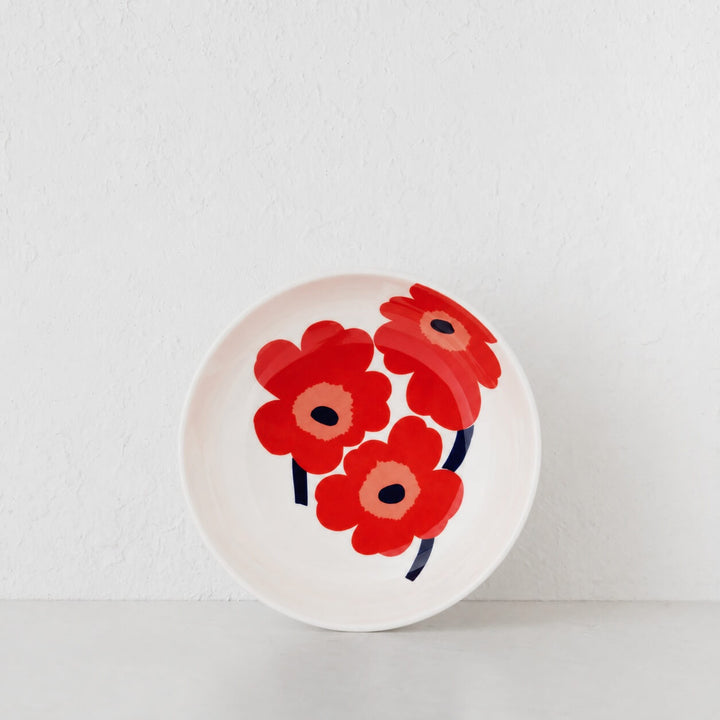 MARIMEKKO  |  OIVA UNIKKO DISH 16CM   |  WHITE + RED + BLUE