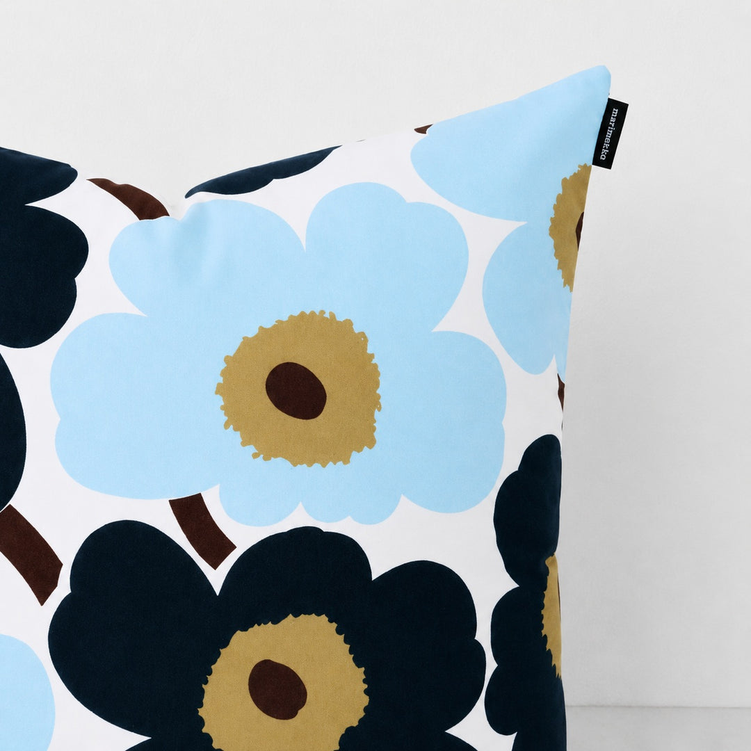 MARIMEKKO  |  PIENI UNIKKO CUSHION  |  50 X 50CM  |  WHITE + BLUEBERRY + COLD BLUE + DARK BROWN