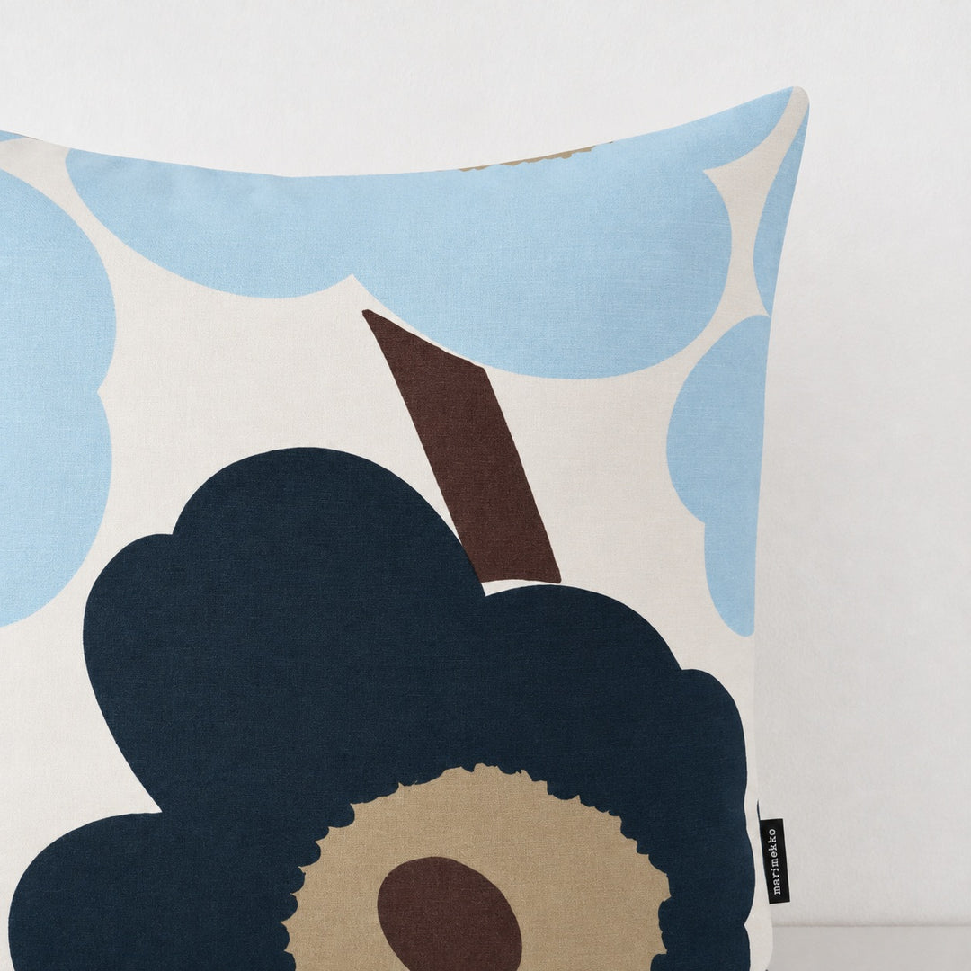 MARIMEKKO  |  UNIKKO CUSHION  |  50 X 50CM  |  WHITE + BLUEBERRY + COLD BLUE + DARK BROWN