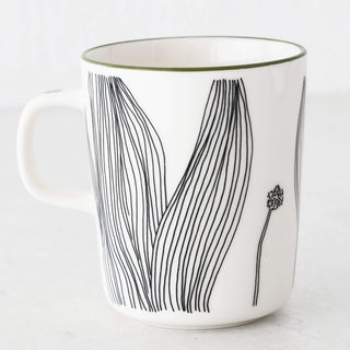 Marimekko  |  Kukat Puhkeavat Mug 2.5DL  |  White + Forest Green + Black