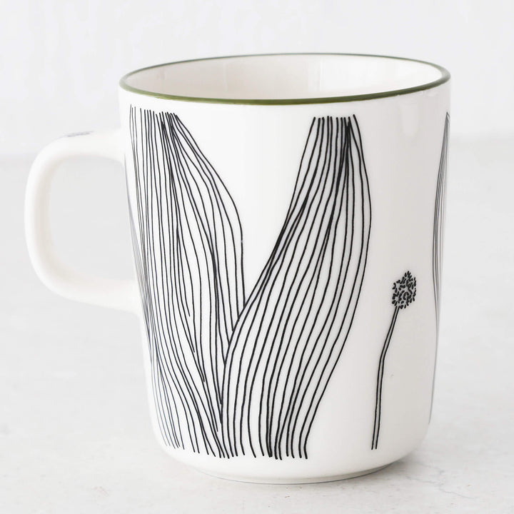 Marimekko  |  Kukat Puhkeavat Mug 2.5DL  |  White + Forest Green + Black