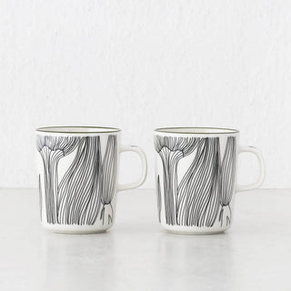MARIMEKKO  |  OIVA KUKAT PUHKEAVAT MUG 2.5DL BUNDLE X2  |  WHITE + FOREST GREEN + BLACK