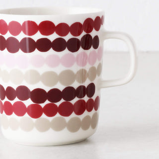 MARIMEKKO  |  OIVA RASYMATTO COFFEE MUG  2.5DL |  DARK RED + PINK + BEIGE