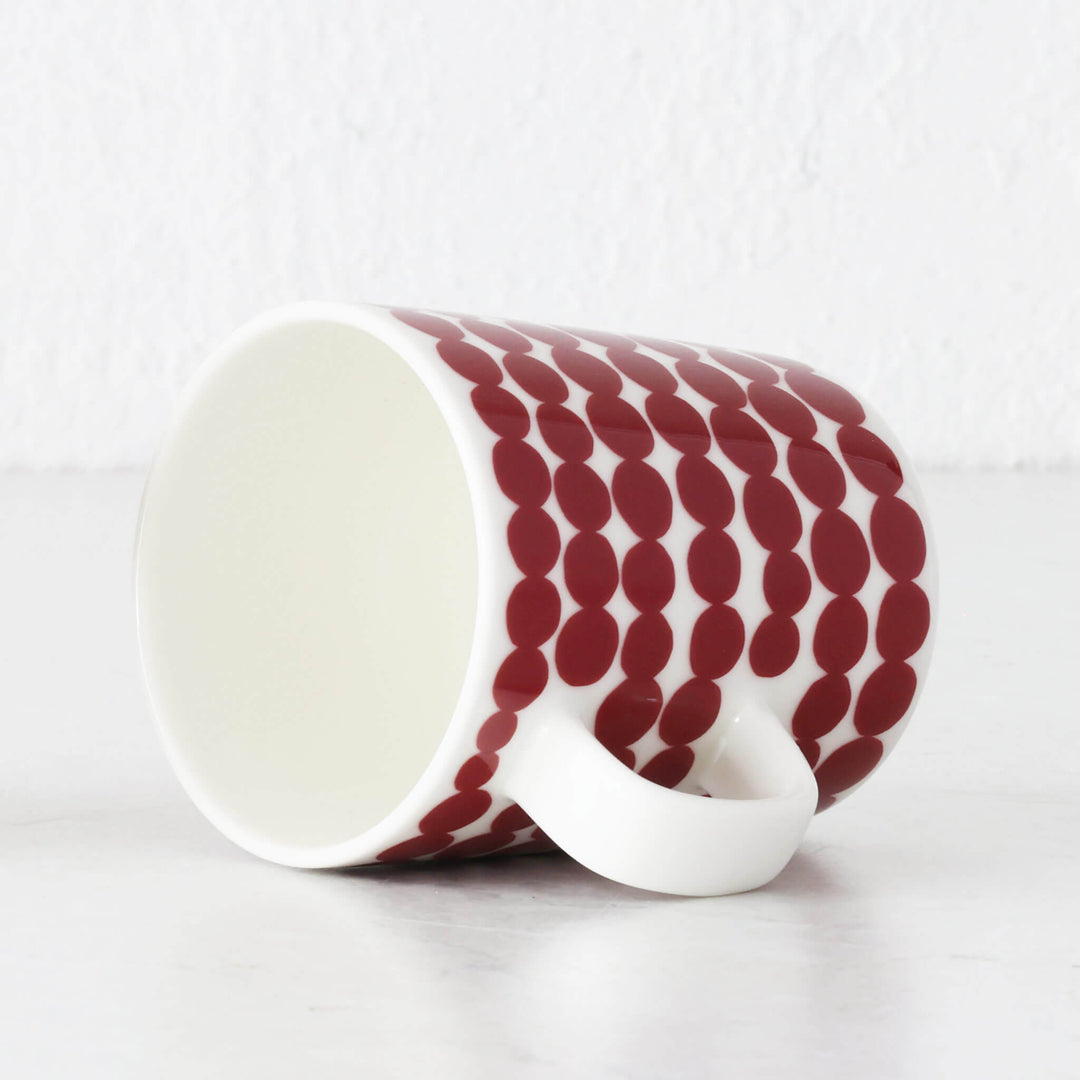 MARIMEKKO  |  OIVA RASYMATTO COFFEE MUG  2.5DL BUNDLE X2  |  DARK RED + OFF WHITE