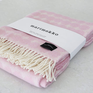 MARIMEKKO  |  RASYMATTO BLANKET  |  130 X 170CM  |  LIGHT PINK + OFF WHITE