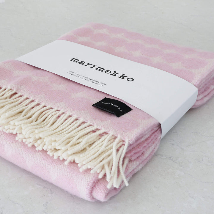 MARIMEKKO  |  RASYMATTO BLANKET  |  130 X 170CM  |  LIGHT PINK + OFF WHITE