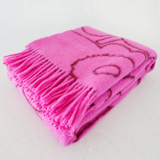 MARIMEKKO  |  RWS PIIRTO UNIKKO WOOL BLANKET  |  130CM X 170CM |  BURGUNDY + FUCHSIA