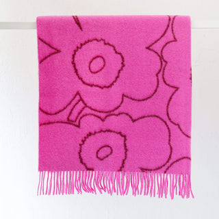 MARIMEKKO  |  RWS PIIRTO UNIKKO WOOL BLANKET  |  130CM X 170CM |  BURGUNDY + FUCHSIA