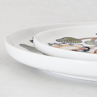 MARIMEKKO  |  TIARA OIVA PLATE 20CM + 25CM CLOSE UP |  WHITE + WARM ORANGE + GREEN