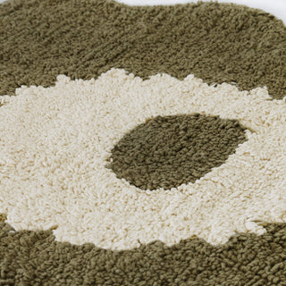 MARIMEKKO  |  UNIKKO BATH  MAT  |  73CM X 74CM  |  GREEN UMBER + CREAM