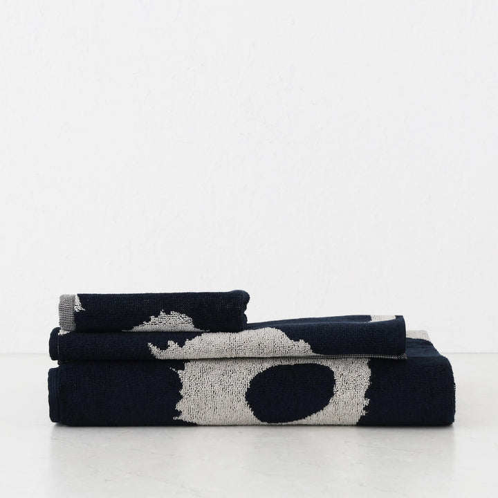 MARIMEKKO UNIKKO KYLPYPYYHE BATH TOWEL SETS | DARK NAVY BLUE + COTTON - SINGLE