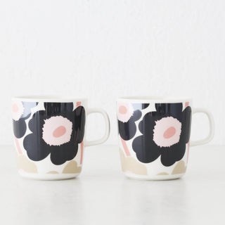 MARIMEKKO  |  UNIKKO OIVA MUG 4DL BUNDLE X2  |  OFF WHITE + CHARCOAL + SAND + PINK
