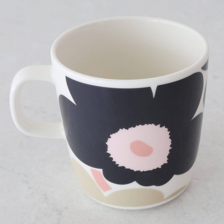 Marimekko  |  Unikko Oiva Mug 4DL  |  Off White + Charcoal + Sand + Pink
