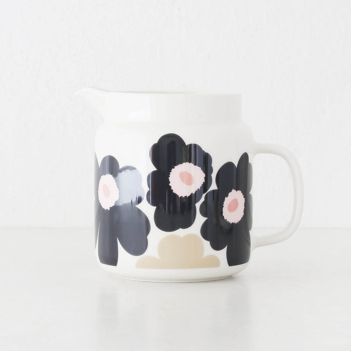 MARIMEKKO  |  UNIKKO OIVA PITCHER JUG 1.5L  |  OFF WHITE + CHARCOAL + SAND + PINK