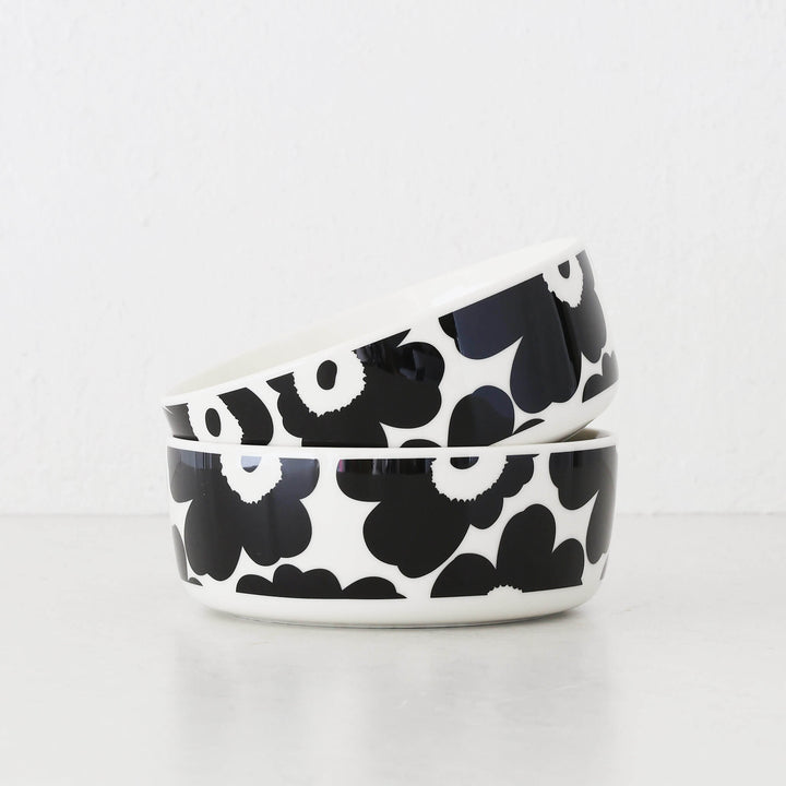 MARIMEKKO  |  UNIKKO OIVA SERVING BOWL 1.5L BUNDLE X2  |  BLACK + WHITE