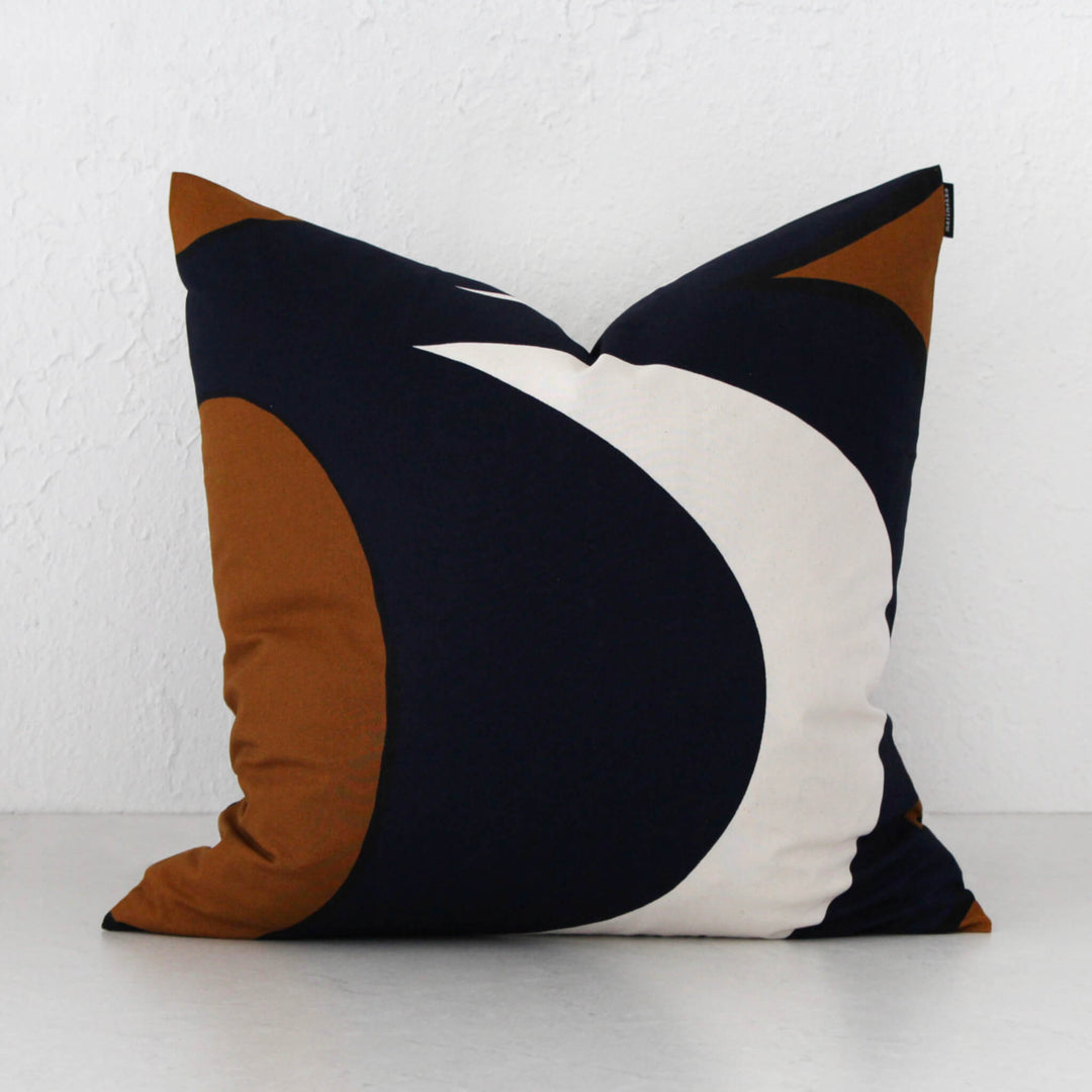 MARIMEKKO  |  KAIVO CUSHION  | 50 x 50CM | DK BLUE + BROWN  |  LTD EDITION AUST EXCLUSIVE