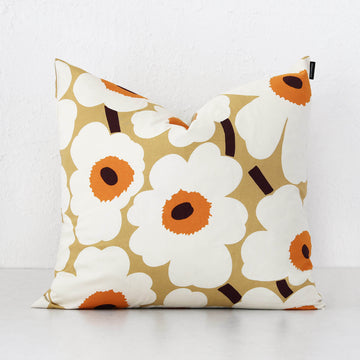 MARIMEKKO  |  PIENI UNIKKO CUSHION  |  50X50CM  |  CARAMEL + CREAM + WARM ORANGE