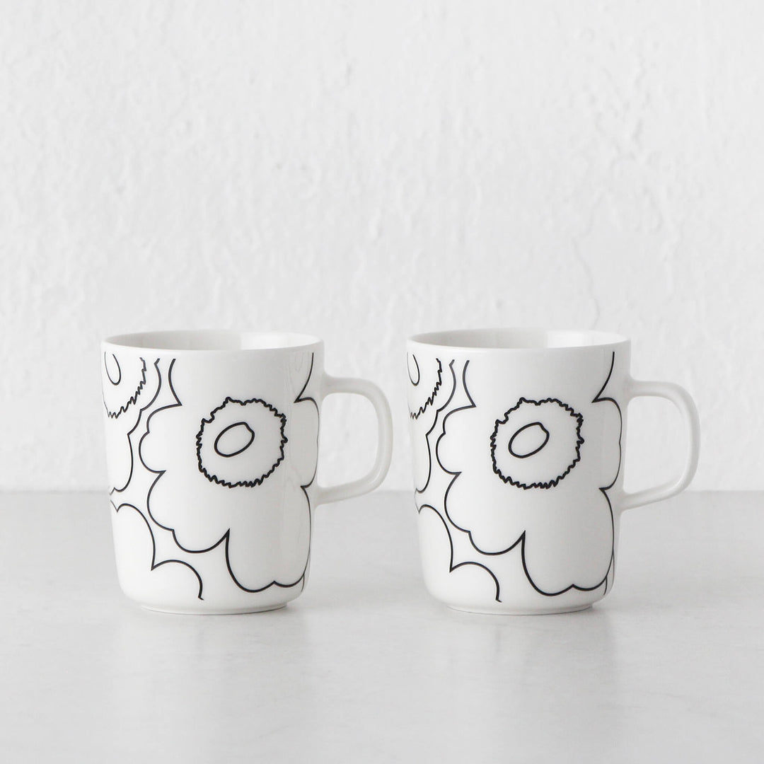 MARIMEKKO  |  PIIRTO UNIKKO MUG 2.5DL  |  WHITE + BLACK  |  BUNDLE X2