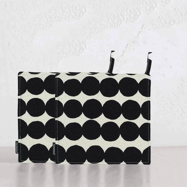 MARIMEKKO  | RASYMATTO POT HOLDER BUNDLE X2  |  COTTON + BLACK SPOT