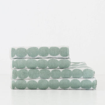 MARIMEKKO  |  RASYMATTO BATH TOWEL BUNDLE DOUBLE  |  SAGE + OFF WHITE COTTON