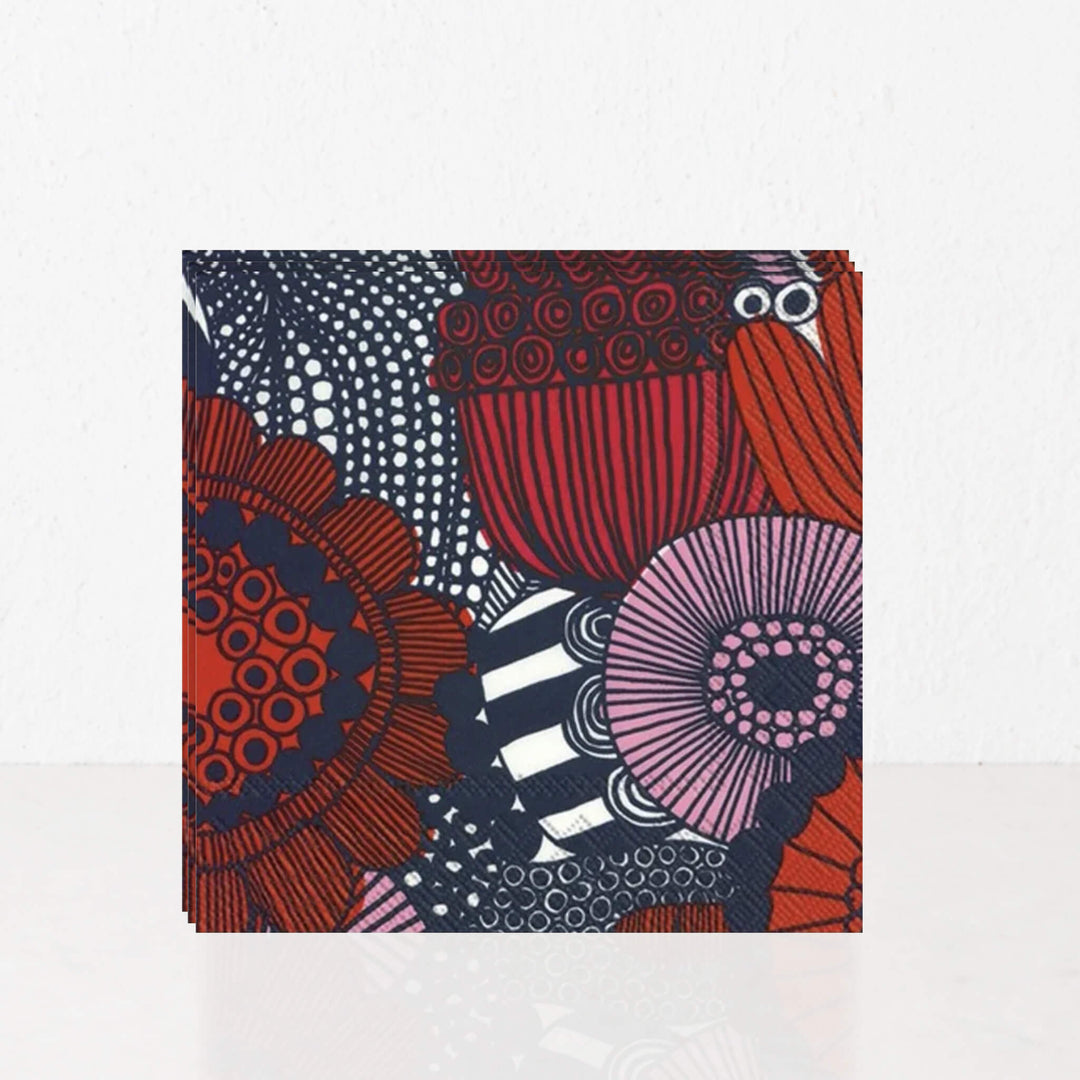 MARIMEKKO  |  SIIRTOLAPUUTARHA PAPER NAPKINS  |  NAVY + RED