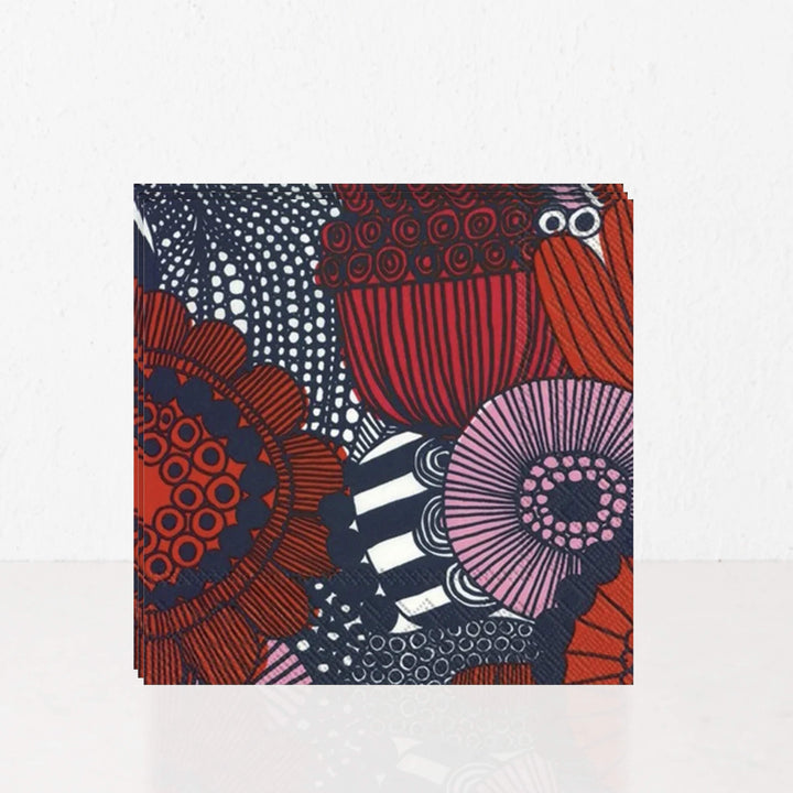 MARIMEKKO  |  SIIRTOLAPUUTARHA PAPER NAPKINS  |  NAVY + RED