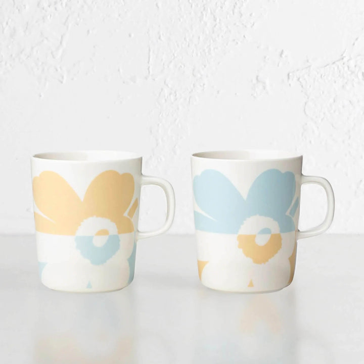 MARIMEKKO | SUUR UNIKKO MUG 2.5DL | BOXED LIMITED EDITION | BEIGE + AQUA | BUNDLE X2