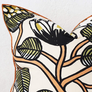 MARIMEKKO  |  TIARA CUSHION  |  50X50CM  |  SAND + WARM ORANGE + GREEN