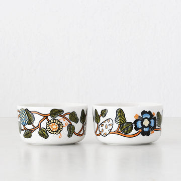 MARIMEKKO  |  TIARA OIVA BOWL 5DL BUNDLE X2 |  WHITE + WARM ORANGE + GREEN