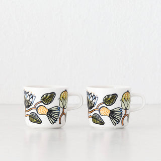 MARIMEKKO  |  TIARA OIVA MUG 2DL BUNDLE X2 |  WHITE + WARM ORANGE + GREEN