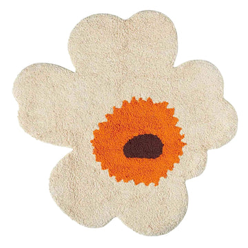MARIMEKKO  |  UNIKKO BATH MAT  |  73X74CM  |  CREAM + WARM ORANGE