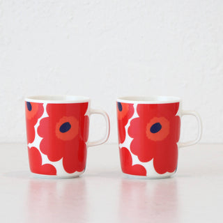 MARIMEKKO | UNIKKO COFFEE MUG 2.5DL | RED + WHITE | BUNDLE X2