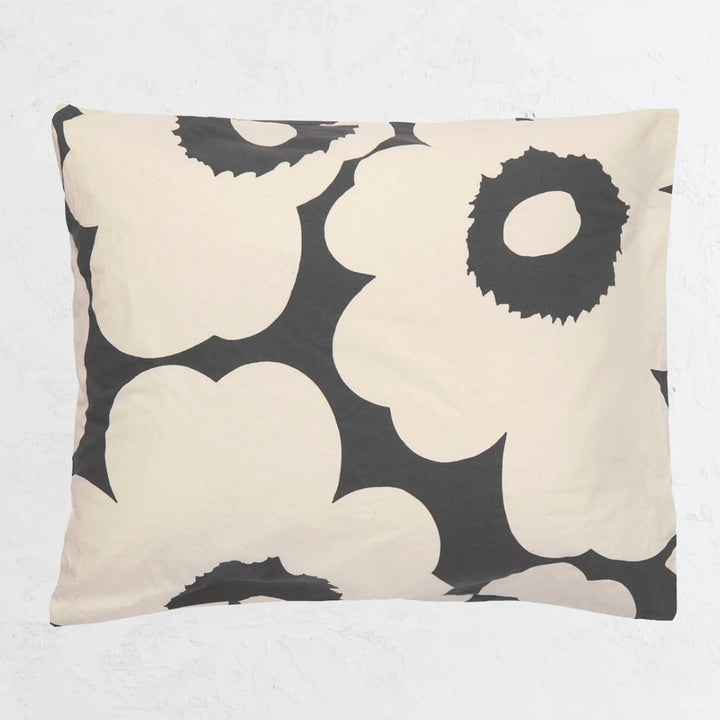 MARIMEKKO BED BUNDLE  |  UNIKKO DUVET QUILT COVER + 2 PILLOWCASES  |  CHARCOAL + OFF WHITE