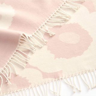 MARIMEKKO  |  UNIKKO JACQUARD WOOL THROW  |  130 X 180CM  |  PINK | CLOSEUP