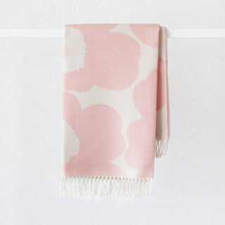 MARIMEKKO  |  UNIKKO JACQUARD WOOL THROW  |  130 X 180CM  |  PINK