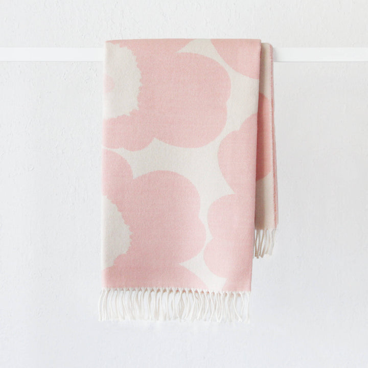 MARIMEKKO  |  UNIKKO JACQUARD WOOL THROW  |  130 X 180CM  |  PINK