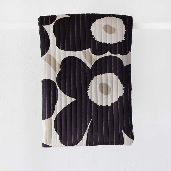 MARIMEKKO  |  UNIKKO PAIVAPEITE PADDED BEDSPREAD  |  CHARCOAL + SAND