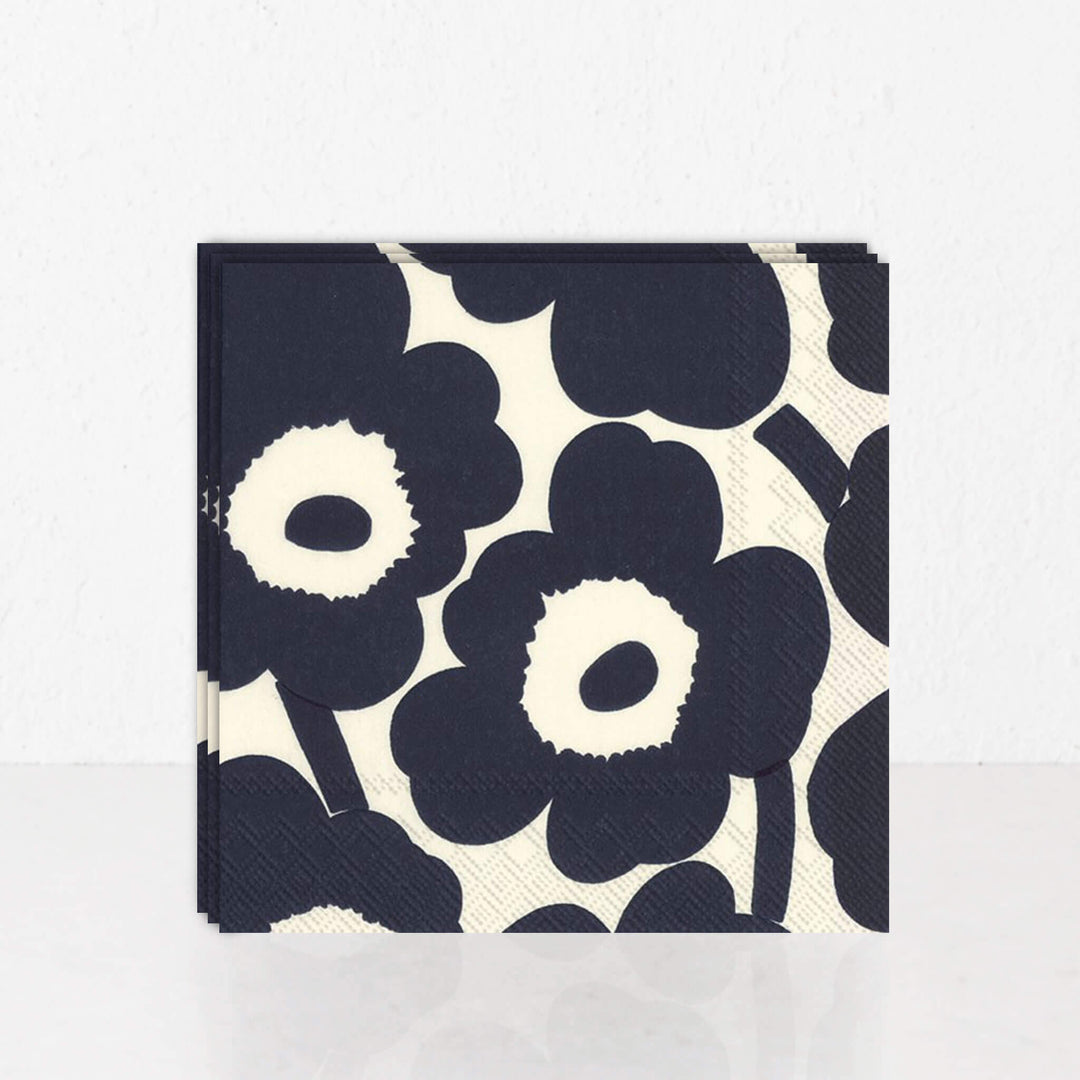 MARIMEKKO  |  UNIKKO PAPER NAPKINS  |  DARK BLUE + COTTON