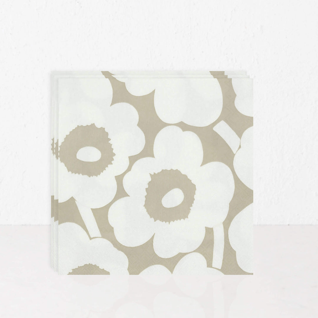 MARIMEKKO  |  UNIKKO PAPER NAPKINS  |  LINEN + WHITE