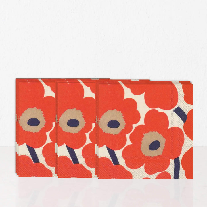 MARIMEKKO  |  UNIKKO PAPER NAPKINS  |  ORANGE + BEIGE + LINEN
