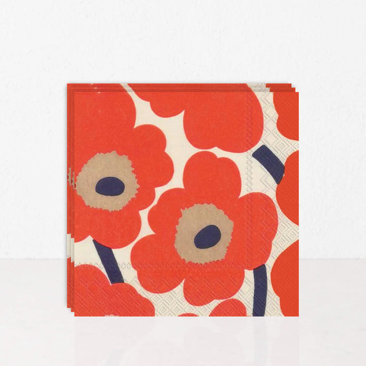MARIMEKKO  |  UNIKKO PAPER NAPKINS  |  ORANGE + BEIGE + LINEN