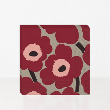 MARIMEKKO  |  UNIKKO PAPER NAPKINS  |  RED LINEN