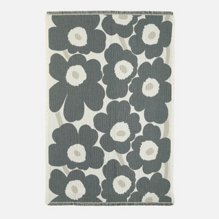 MARIMEKKO  |  UNIKKO HUOPA JACQUARD THROW  |  150X220CM  |  OFF WHITE + CHARCOAL + SAND COTTON