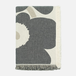 MARIMEKKO  |  UNIKKO HUOPA JACQUARD THROW  |  150X220CM  |  OFF WHITE + CHARCOAL + SAND COTTON