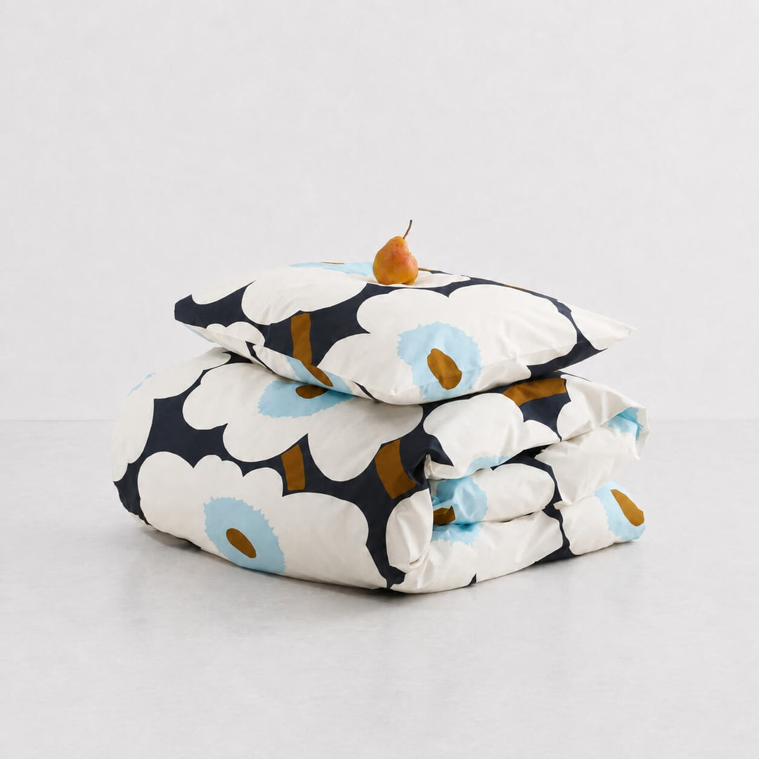 MARIMEKKO  |  UNIKKO PILLOW CASE  |  50 X 70CM  |  BLUEBERRY + OFF WHITE + COLD BLUE