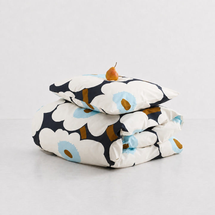 MARIMEKKO  |  UNIKKO PILLOW CASE  |  50 X 70CM  |  BLUEBERRY + OFF WHITE + COLD BLUE